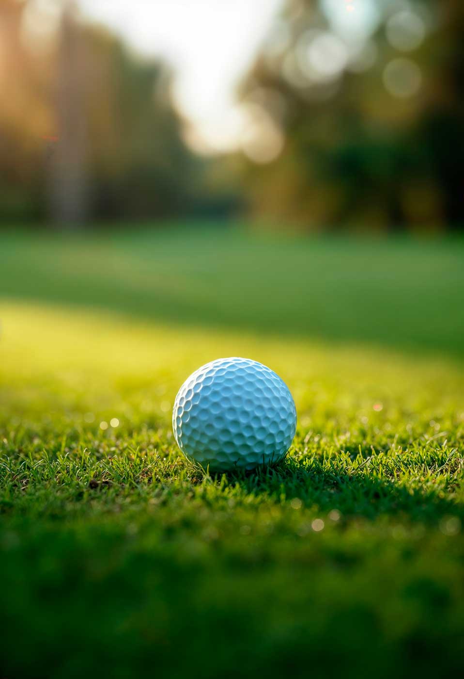 Golfový míček na golfovém hřišti