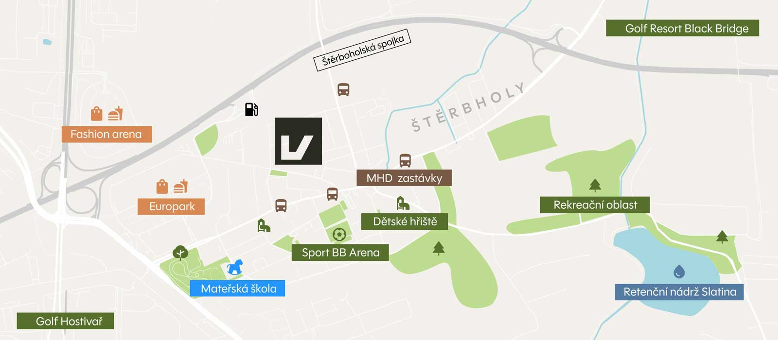 Mapa zobrazující lokalitu projektu