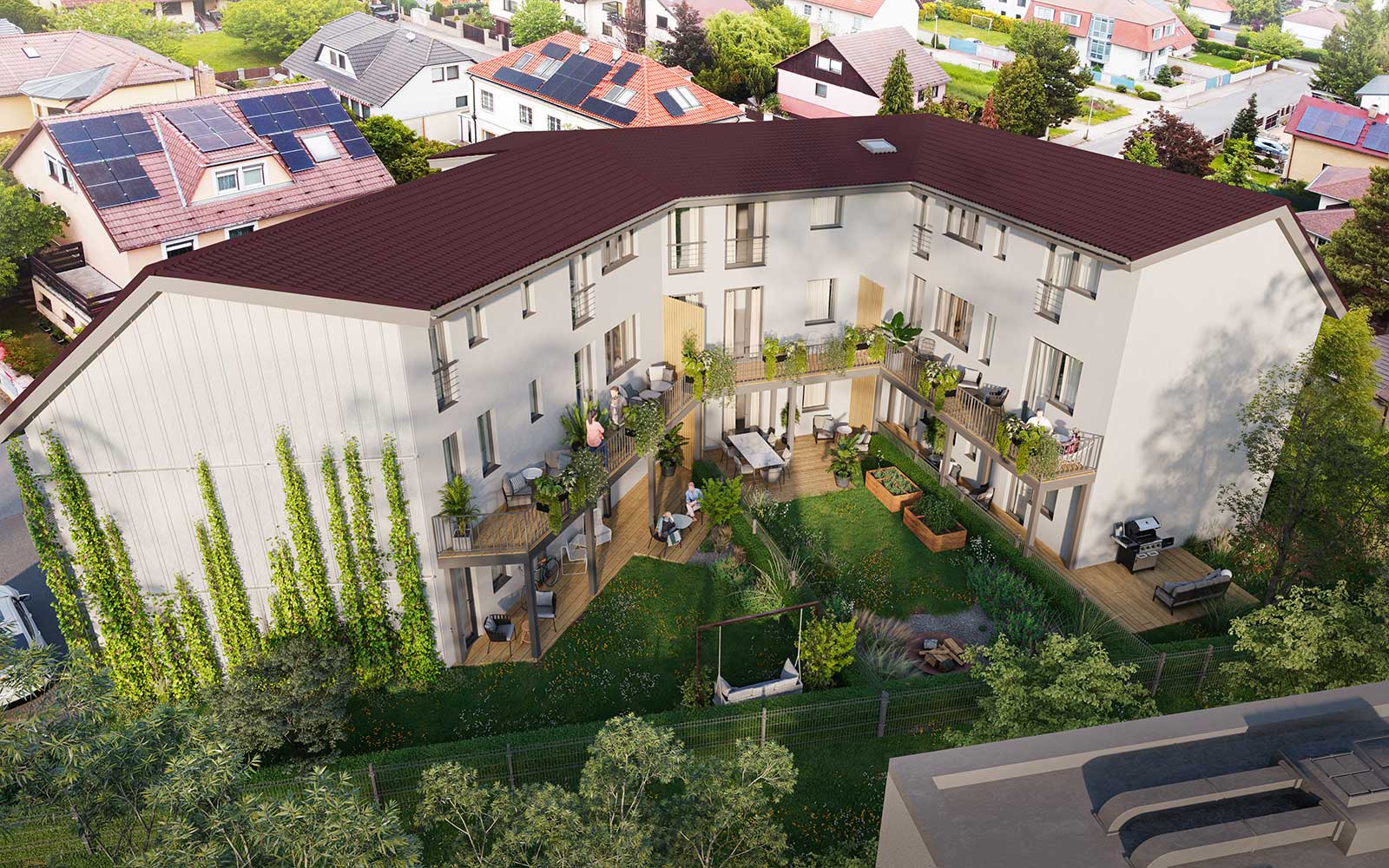 Vizualizace projektu - pohled z dronu