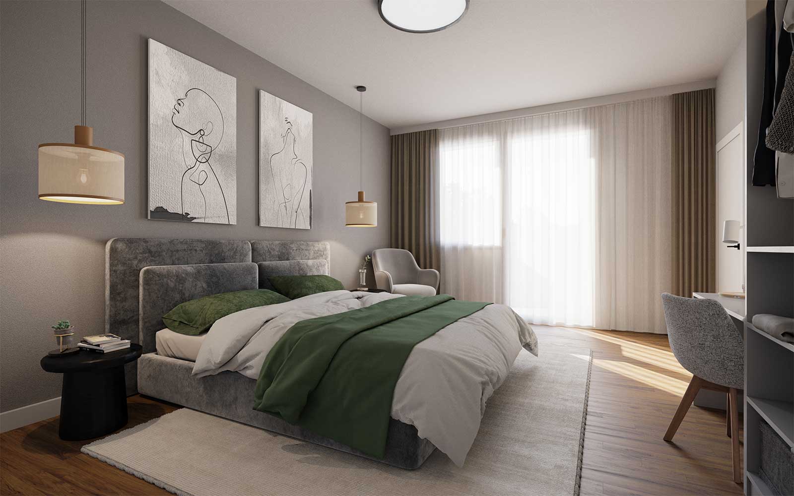 Vizualizace projektu - ložnice