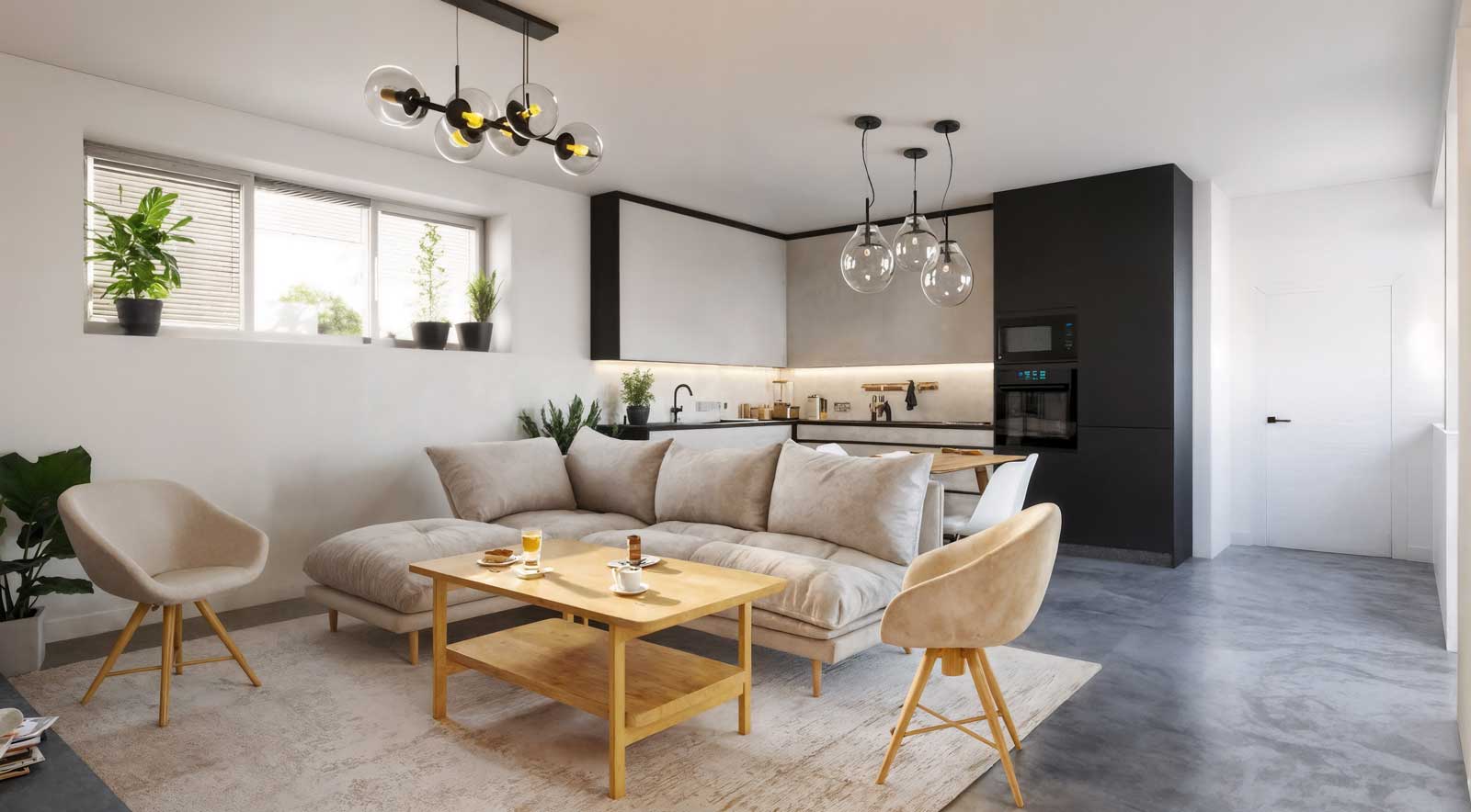 Vizualizace projektu - obývací pokoj